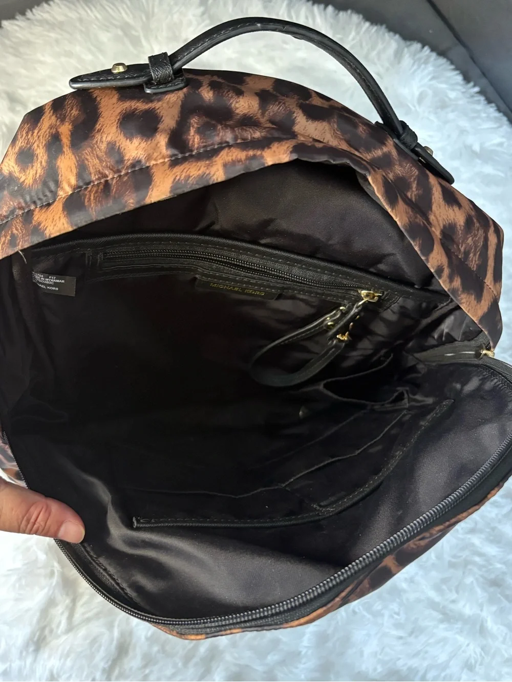 Michael kors Kelsey nylon backpack leopard print